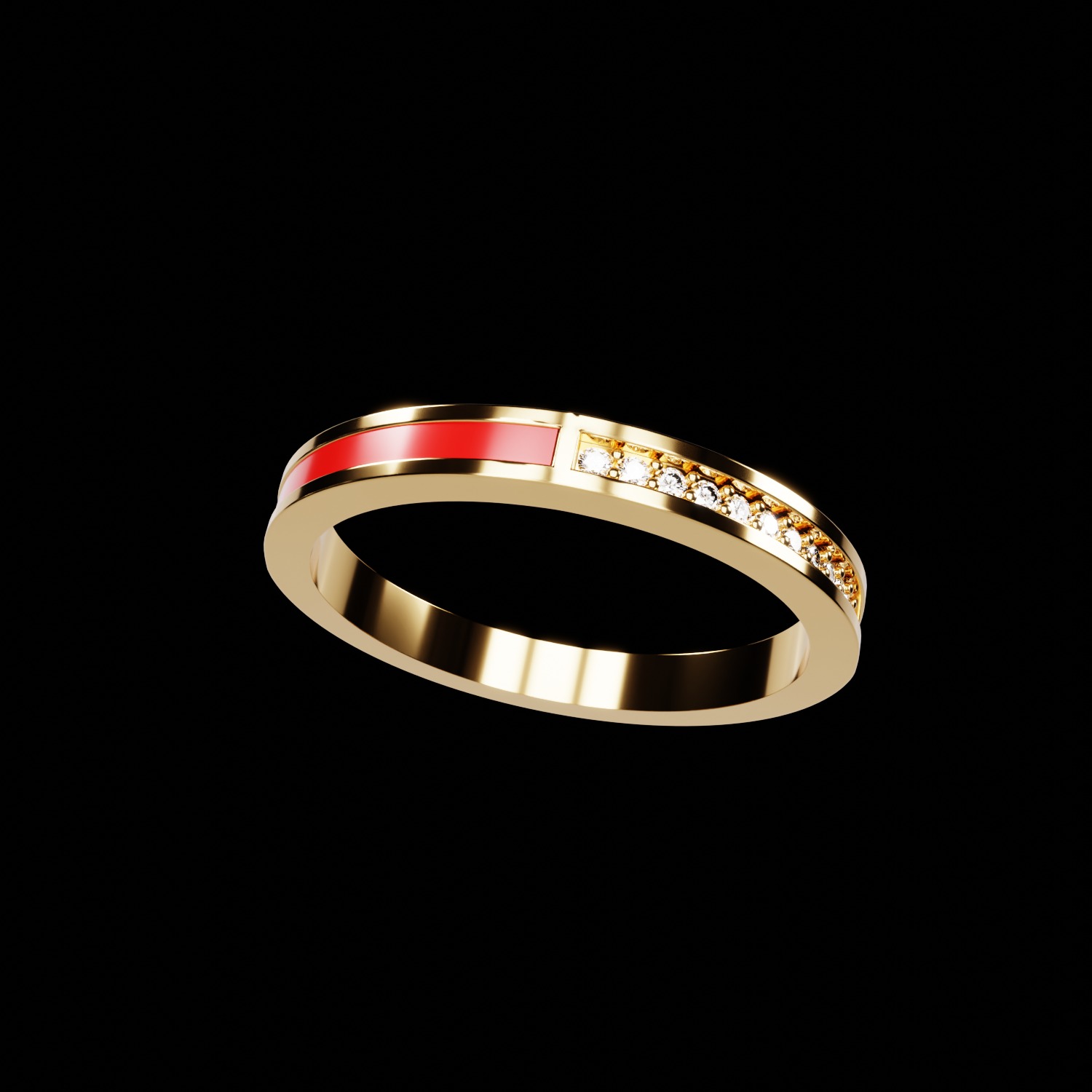 Anillo banda oro render