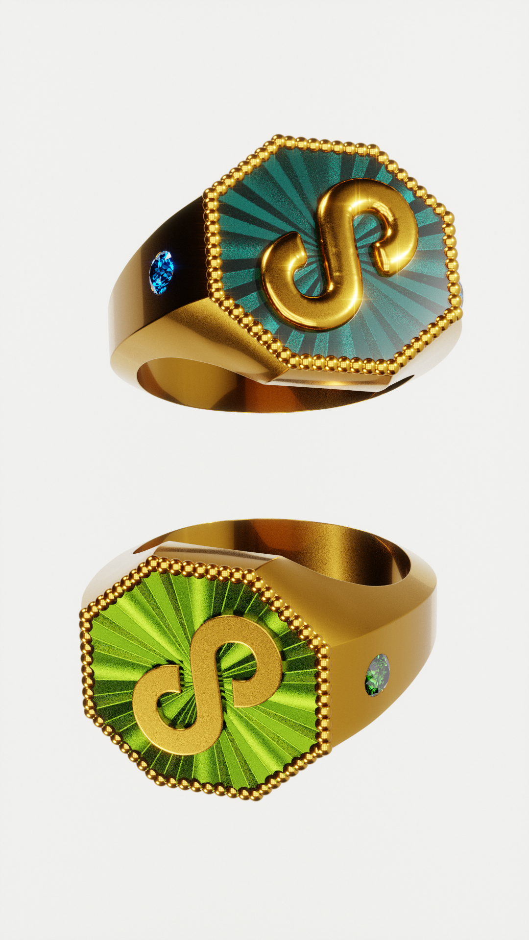 Anillo hexagonal render